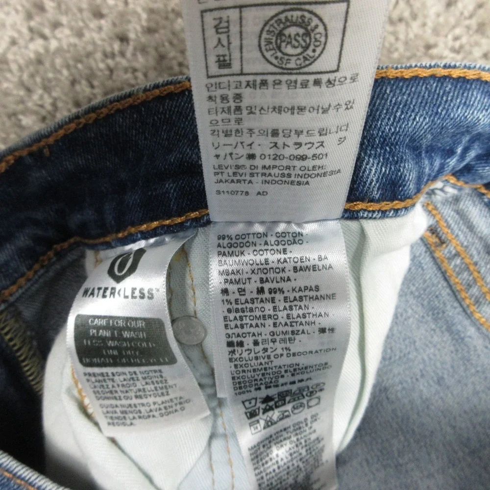 Levis Jeans Mens 32x30 Blue 505 Regular Straight Faded Whisker Zip Denim Pants